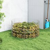 Poubelle à compost The Living Store en acier galvanisé - 100 x 50 cm - Résistant aux intempéries - Conception en maille