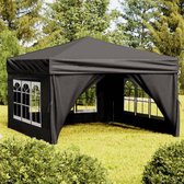 The Living Store Inklapbare partytent - 291 x 291 x 245 cm - Zwart - 210D oxford stof