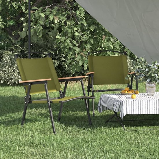 The Living Store Campingstoel - Groen - 54 x 55 x 78 cm - Oxford stof - Gepoedercoat staal