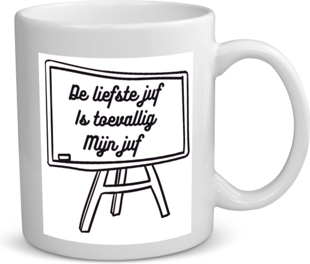 De liefste juf is toevallig mijn juf Mok met opdruk Docent cadeau - Meester en juffen dag - cadeautjes - Juffendag cadeau - cadeau Juf - einde schooljaar - afscheid- 350 ML inhoud