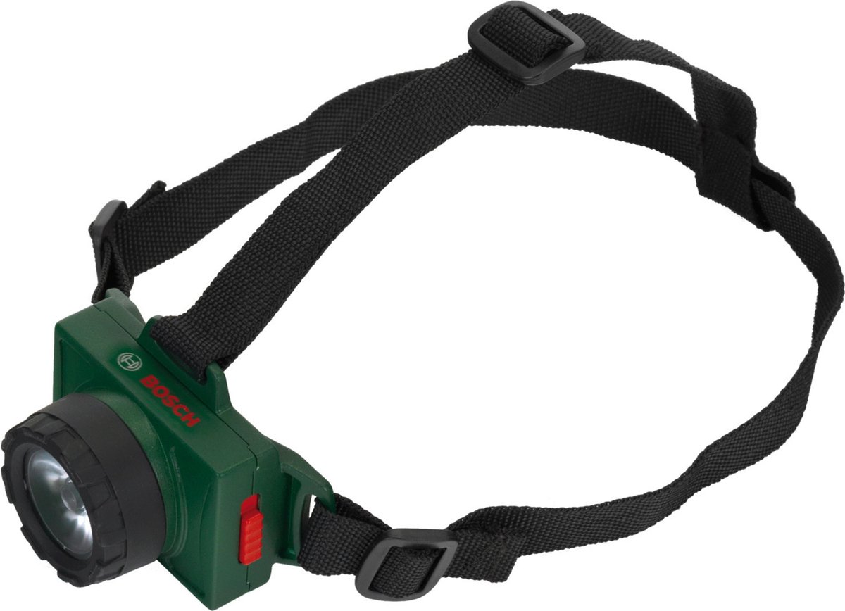Klein Toys Bosch hoofdlamp - elastisch, verstelbare hoofdband - incl. stand voor permanent en knipperlicht - groen - Klein