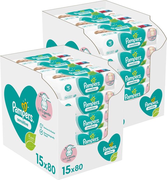 Foto: Pampers sensitive billendoekjes 30x80 2400 doekjes