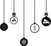 KLEINE FRUM - kerstballen - statische raamsticker - WIT - diy - kerst decoratie - feestdagen