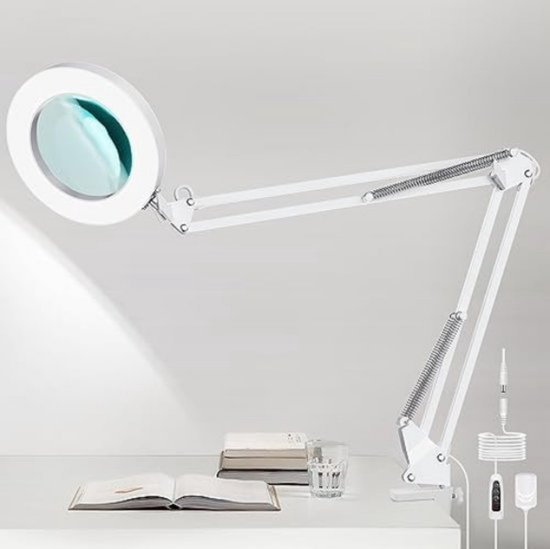 Tafellamp Met Vergrootglas 5X 10X - 36 LED Loeplamp Voor Reparatie En Lezen