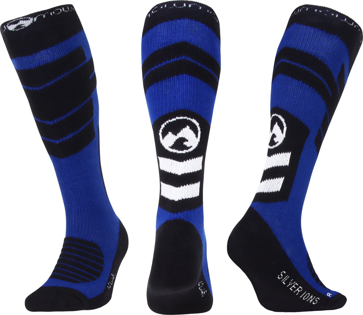 MowMow Skisokken - Zilverionen - Antibacterieel - Heren - Dames - Maat 35-38 - Blauw