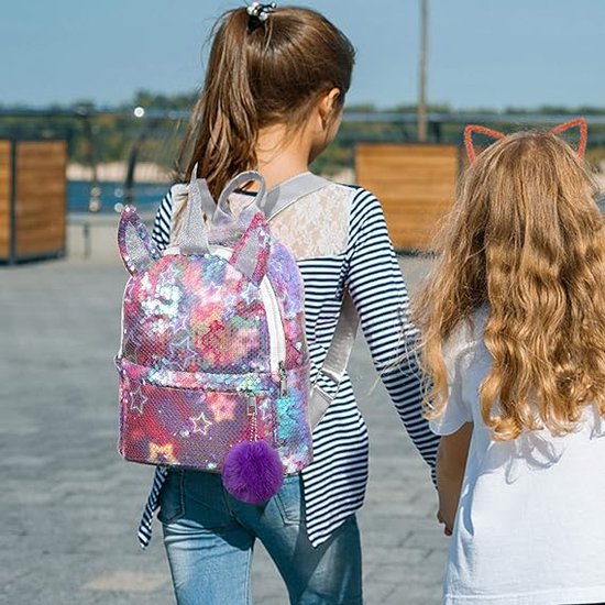Sacs à dos pour enfants, sac à paillettes licorne, sac à dos d'école pour  filles, sac