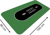 Pokermat - speelkleed - kaartmat - poker - rubber mat - luxe groen - 160 x 80 cm - incl. oprol koker - incl. draagtas - waterafstotend - antislip - 2 tot 9 pers.