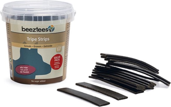 Beeztees Tripe Strips - Hondensnack - Voordeelemmer - 500 gram