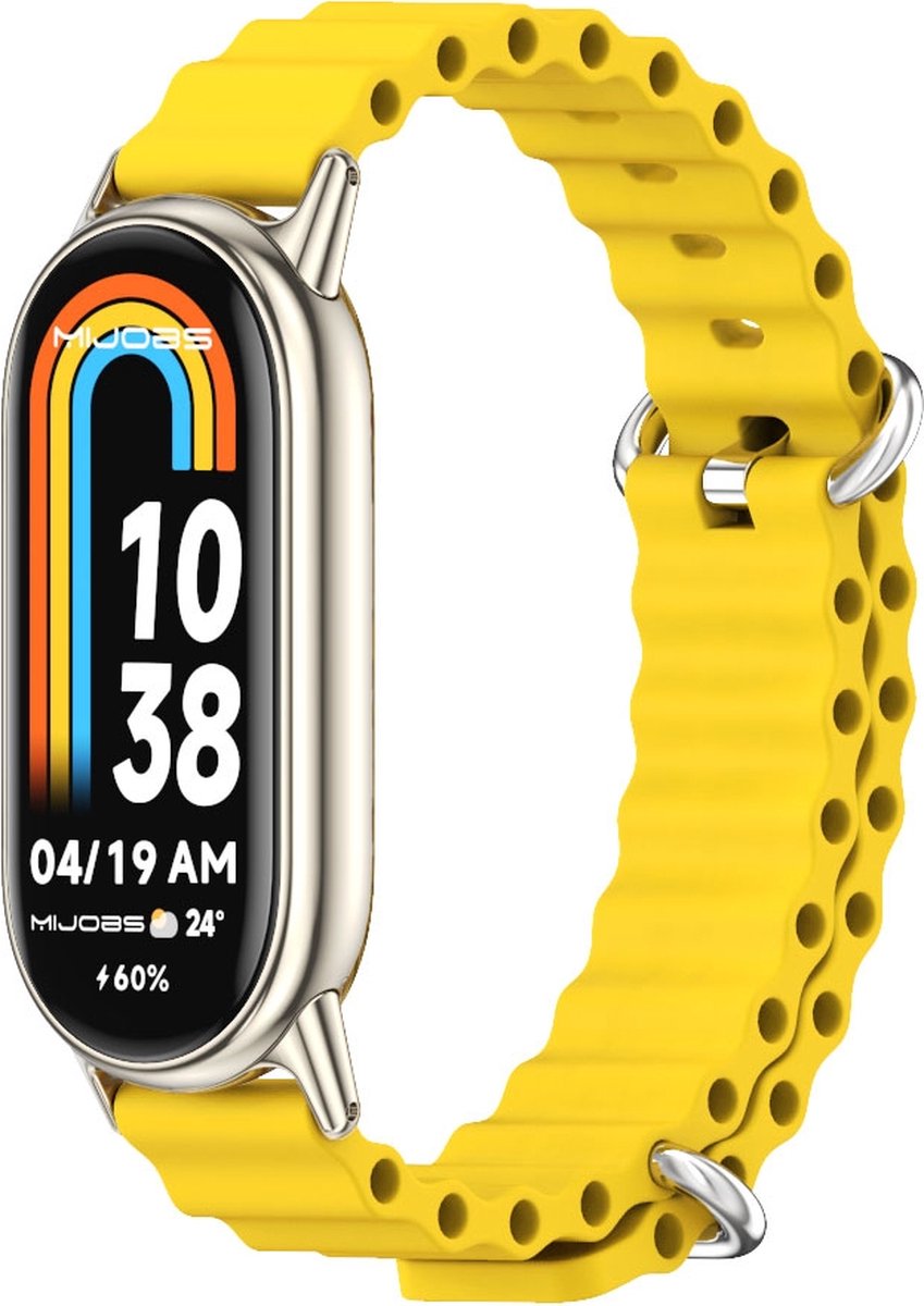 By Qubix - Ocean siliconen bandje - Geel - Geschikt voor Xiaomi Smart Band 8 / 9 / 10