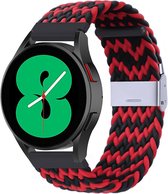 By Qubix Braided nylon bandje - Rood - zwart - Xiaomi Mi Watch - Xiaomi Watch S1 - S1 Pro - S1 Active - Watch S2