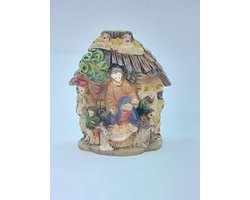 Mini kribbe/ Kerstgroep / Polystone / tafereel 6 x 5 x 2 cm