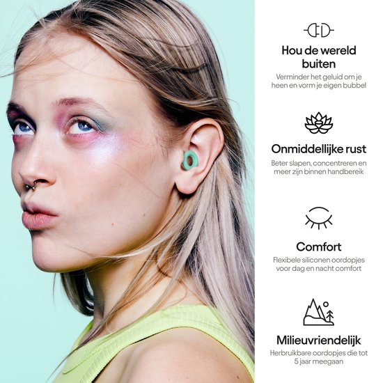 Loop Quiet Equinox – Herbruikbare geluidsdempende oordopjes | Hoogwaardige gehoorbescherming | Voor slaap, concentratie, gevoeligheid voor geluid en reizen | Flexibele pasvorm | 26 dB (SNR) demping - Loop
