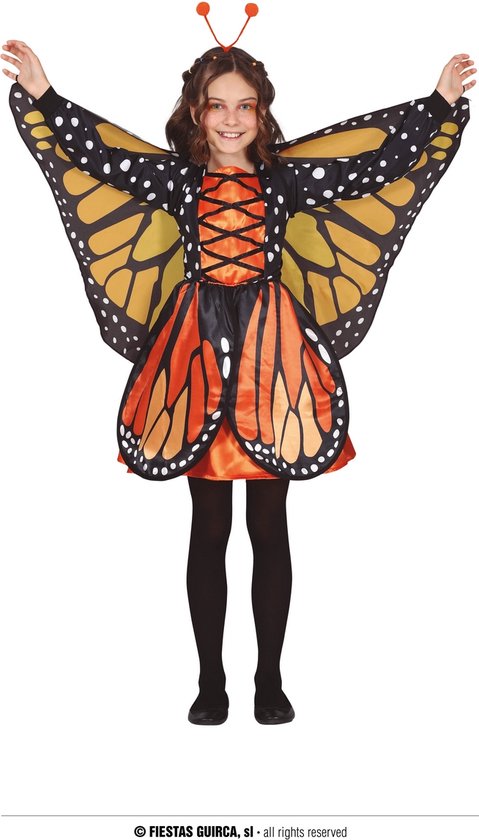 Jurk Vlinder rood/oranje 5-6 jaar