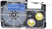 Casio Compatible XR-9BU tape - Zwart op blauw - 9 mm x 8 m