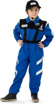 Funny Fashion - Science Fiction & Space Kostuum - Astronaut In Training Kind Kostuum - Blauw - Maat 140 - Carnavalskleding - Verkleedkleding