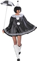 Funny Fashion - Pierrot Kostuum - Black Pierrot - Vrouw - Zwart - One Size - Carnavalskleding - Verkleedkleding