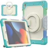 Tablet Hoes voor Kinderen - Geschikt voor iPad Hoes 7e, 8e, 9e Generatie - 10.2 inch (2019-2021) - Regenboog Blauw