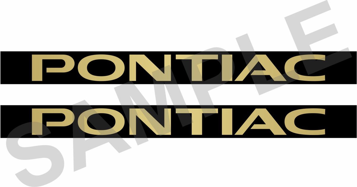 1970-1993 Pontiac Firebird doorhandle sticker goud look - opdruk: PONTIAC