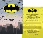 BCI024 - Invitations - Fête d'enfants - Invitations enfants - Invitations fête d'enfants - Fête Super-héros - Invitations Batman - Super-héros - Cartes à remplir - Cartes avec enveloppes - Carte avec enveloppe