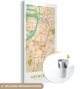 MuchoWow® Peinture sur Verre - Anvers - Carte - Plan de la Ville - Anvers - Plan d'Etage - 80x160 cm - Peintures sur Verre Acrylique - Photo sur Glas