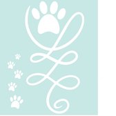 Auto - raam - bumper - sticker honden - katten pootjes met swirl