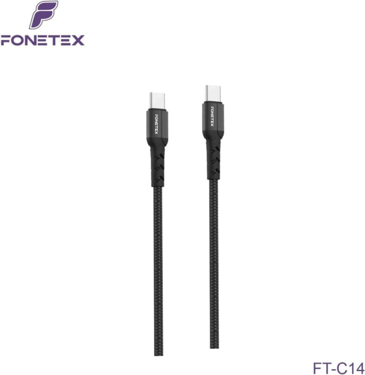FoneTex 1m USB-C to USB-C Kabel - voor iPhone/Samsung/Oppo/Huawei - Data Kabel - 60W
