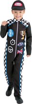 Smiffy's - Formule 1 Kostuum - F1 Coureur Wereldkampioen Kind Kostuum - Zwart - Large - Carnavalskleding - Verkleedkleding
