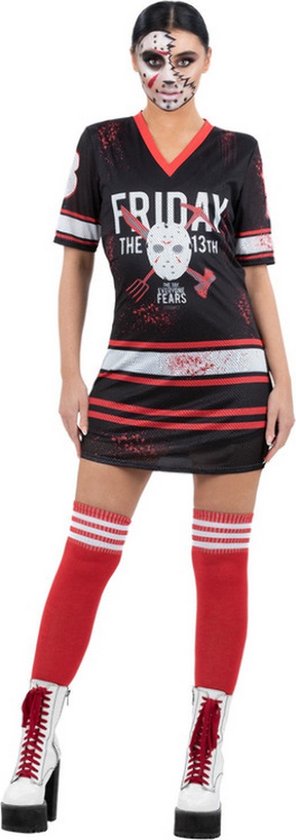 Smiffy's - Horror Films Kostuum - Vrijdag De Dertiende Fear Of Hockey - Vrouw - Zwart - Extra Small - Halloween - Verkleedkleding