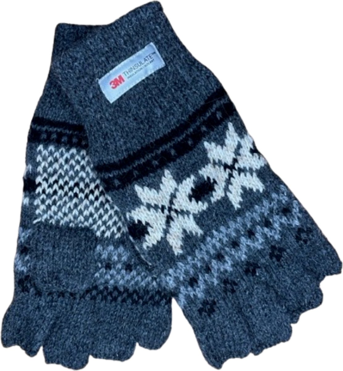 Vingerloze handschoenen heren - Heren handschoenen - Handschoenen winter - Handschoenen zonder vingers - Thinsulate - Wol - Grijs