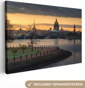 Canvas Schilderij Sint Petersburg - Kathedraal - Avond - 60x40 cm - Wanddecoratie