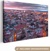 Canvas Schilderij Stad - Skyline - Valencia - 120x80 cm - Wanddecoratie