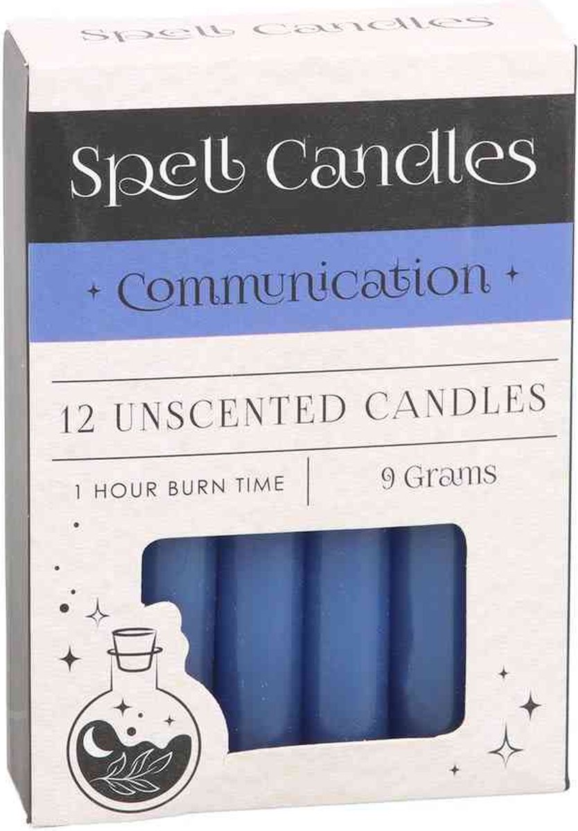 Something Different Pack of 12 Communication Spell Candles Kaars - Blauw