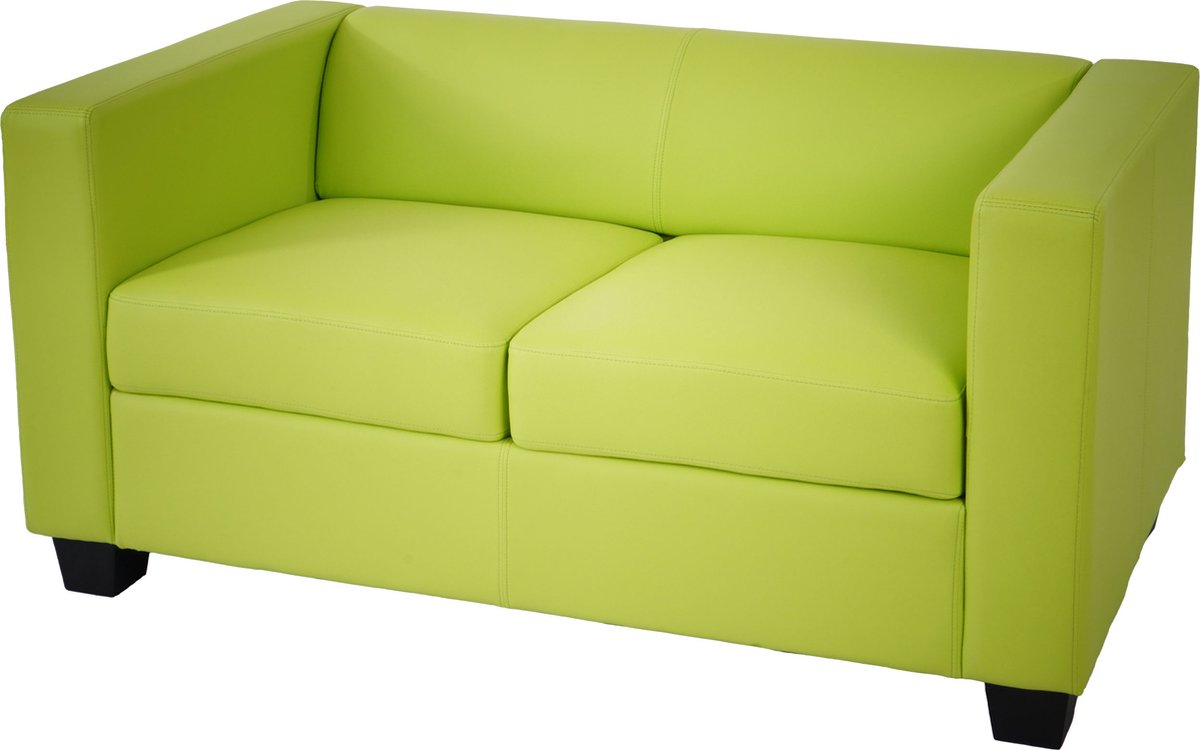 2-zits bank loungebank Lille ~ kunstleder, lichtgroen