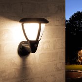 Solar wandlamp Daisy - Tuinverlichting op zonne-energie geschikt voor de schutting - Klassieke wandlamp - Zwart