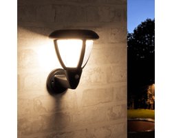RexTech Solar wandlamp buiten 'Daisy' - Met bewegingssensor - 95 lumen - Warm wit licht (2700K) - IP44 - Tuinverlichting op zonne-energie geschikt