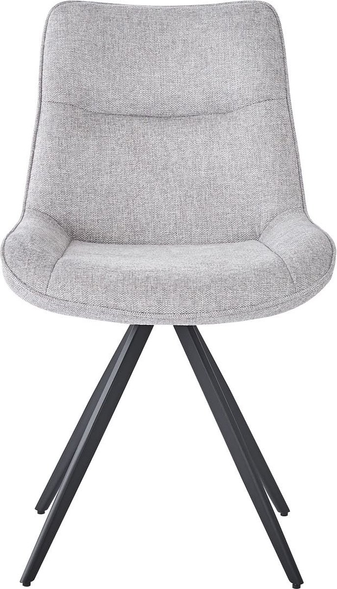 HTfurniture-Beryl eetkamertafelstoel in Beige stof met draaifunksie