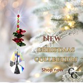 Raamhanger "Holiday Luster" van Asfour kristallen (32% Pbo) Kerstcadeau, Kerstboomhanger, Raamhanger, Klein cadeautje, Kristal, Kerst Luster, Kerstpakket, Regenboogkleuren. NIEUW! KERSTCOLLECTIE VAN CC
