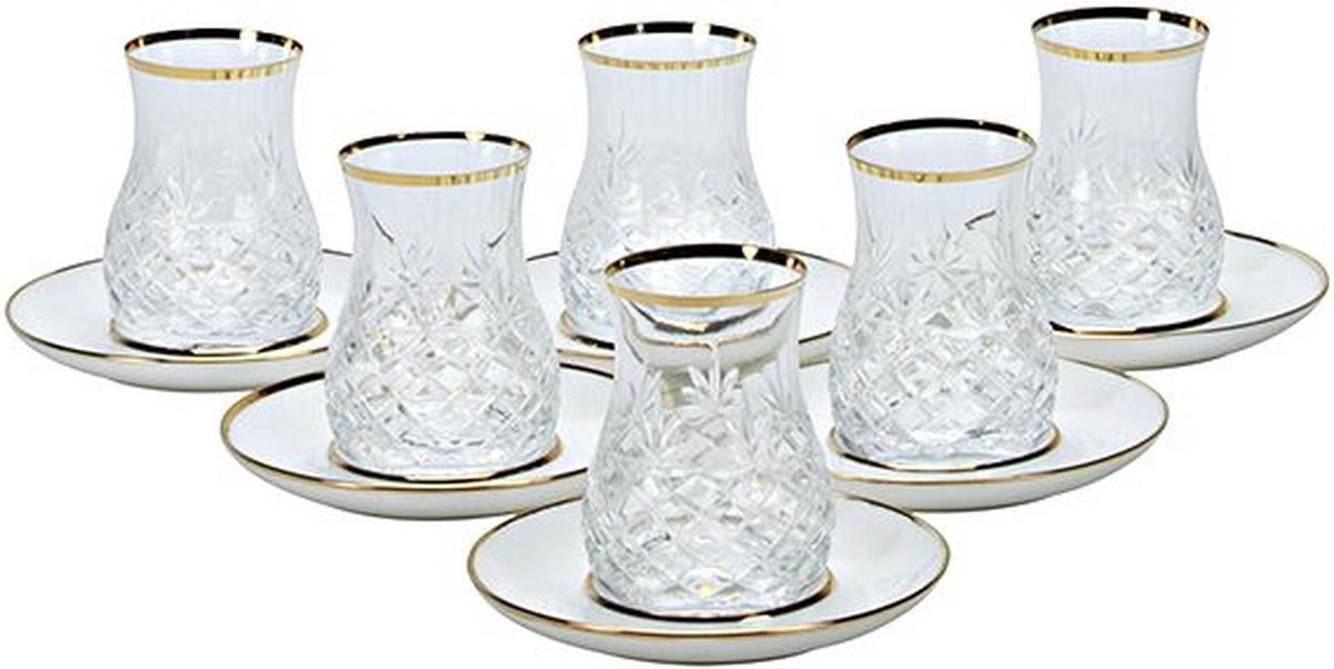 BRICARD MAGNOLIA THEEGLAZEN SET | GOUD 12-DELIG
