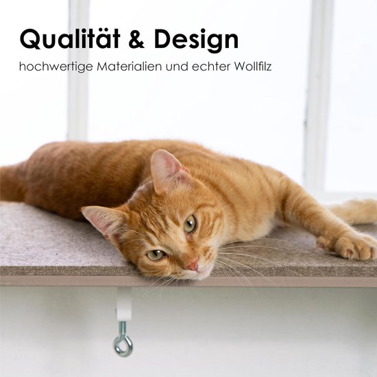 QLS Klimwand voor katten, wandligstoel, kattenligstoel, kattenbed, kattenschap, voor wandmontage, XXL (hangmat