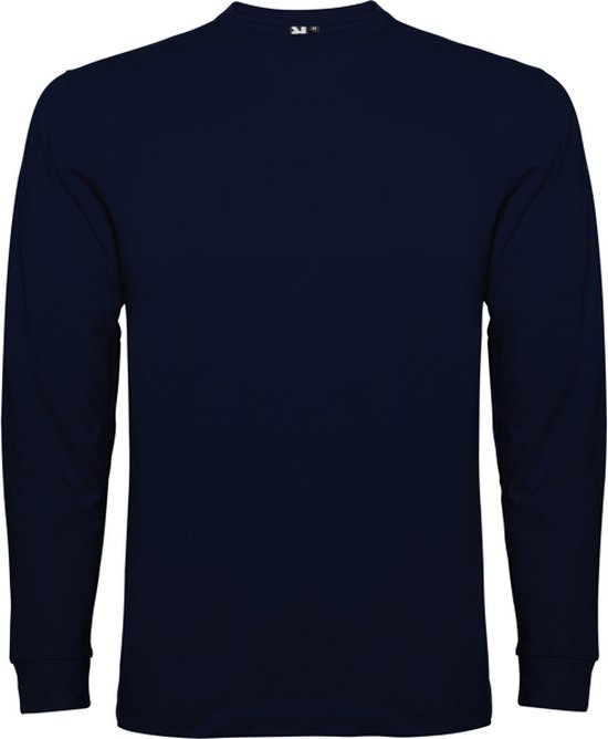 3 Pack Donker Blauw Effen t-shirt lange mouwen model Pointer merk Roly maat L