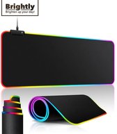 Bol.com Brightly® RGB Gaming Muismat XXL - LED Verlichting Muismat - USB - Muismat LED - Antislip Muismat - Waterproof - Extra B... aanbieding