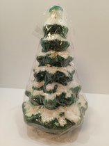 Kaars - Kerstboom - met sneeuw - en glitter - 25 cm