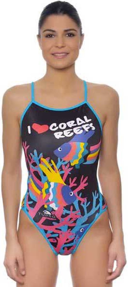 Turbo Coral Reeps Zwemkleding Zwart 3XL Vrouw Multicolor