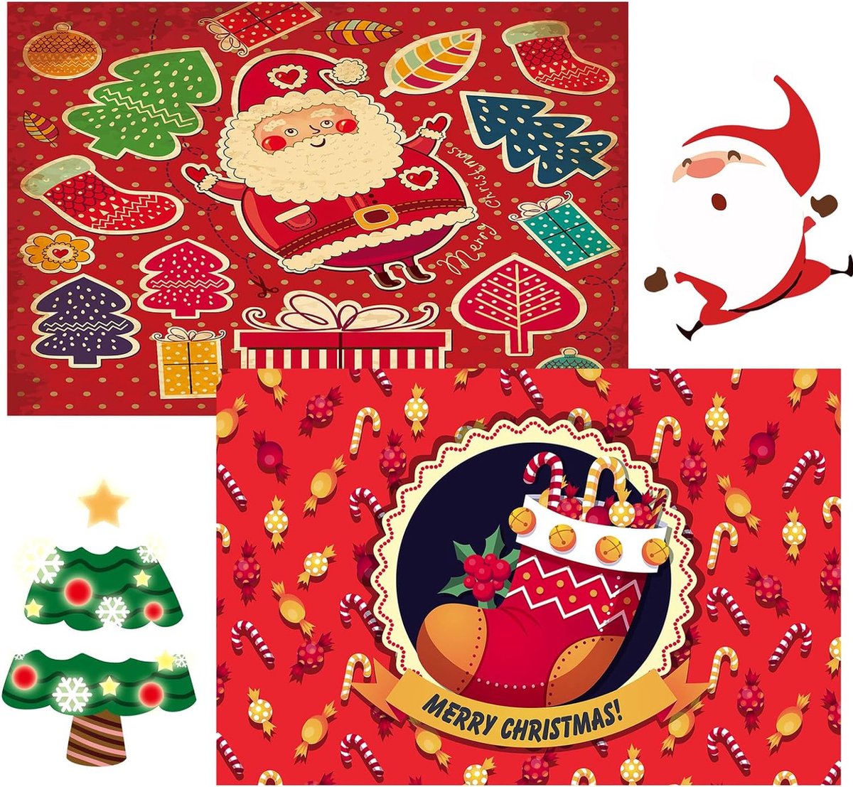 Tapis De Noël Antidérapant 50x80 Cm - Motif Flocons Rouge Et Blanc - Pour Porte, Salle De Bain, Cuisine, Salon