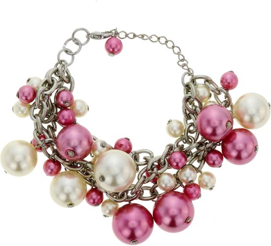 Bracelet Behave avec grosses et petites perles roses
