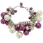 Bracelet Behave avec grosses et petites perles violettes