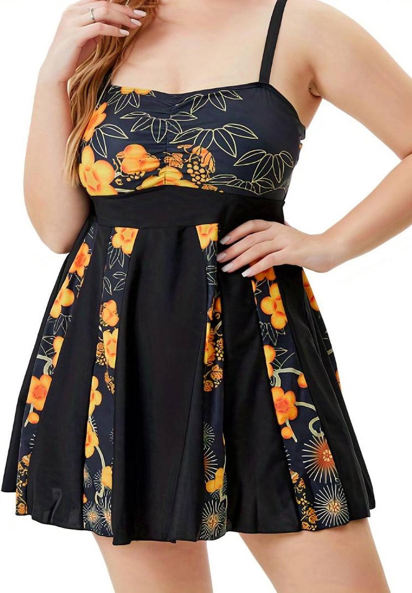 Tankini Set 2delige elegante grote maten badpakjurk Bloemenprint