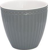 GreenGate beker (latte cup) Alice Nordic stone grijs 300 ml - Ø 10 cm