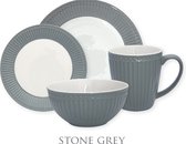 GreenGate Alice Stone Grey Serviesset 4-delig - 1 persoons