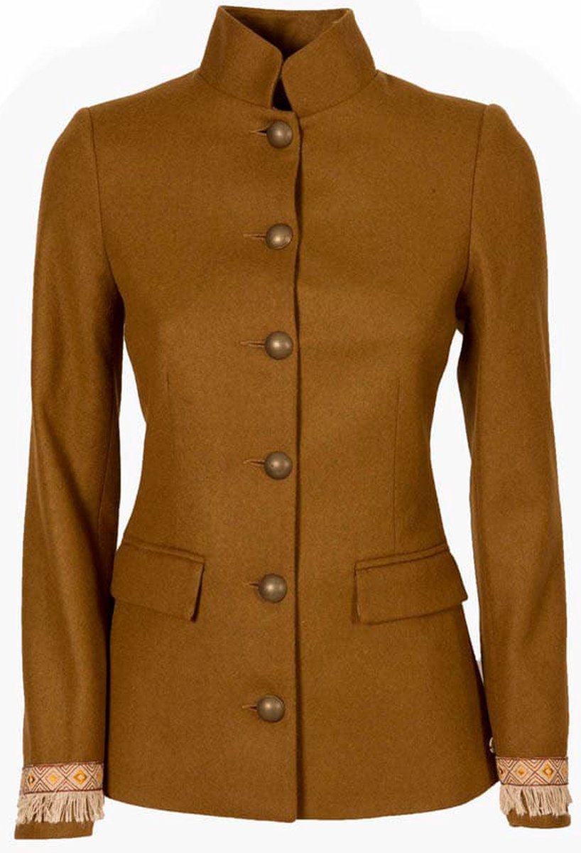 Pasion Morena Deer Embroidered Jas Vrouw Bruin